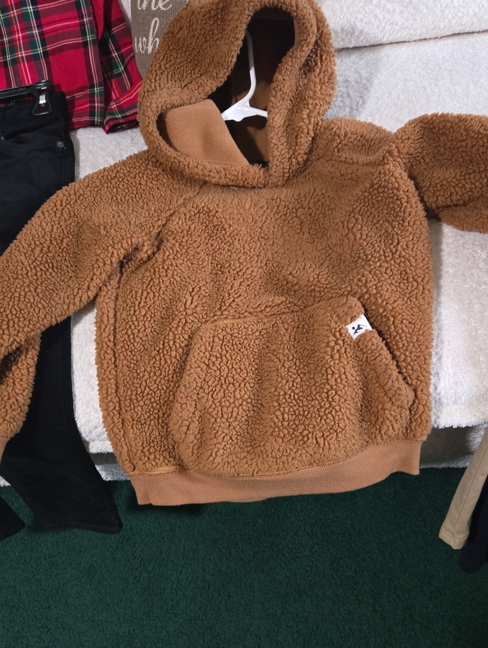 Carter's Plush Teddy Sherpa Hoodie - Camel Brown